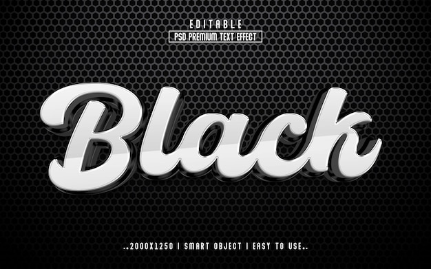 Black 3D Text effect style