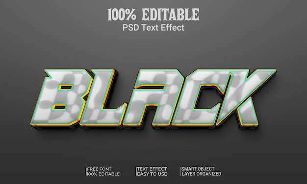 Black 3D Text  Effect Style