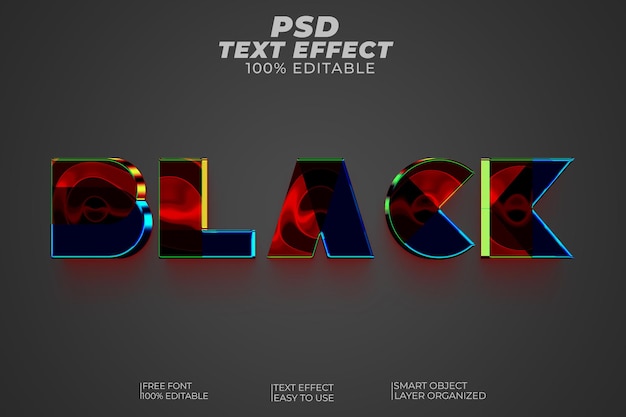 PSD black 3d text style effect