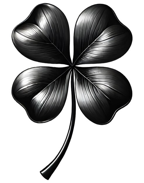 PSD black 4 leaf clover drawing