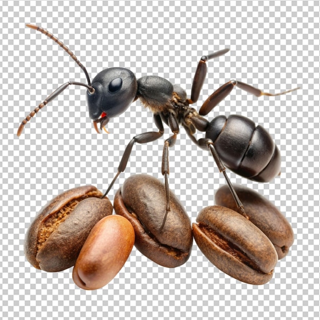 PSD black ant with coffee beans