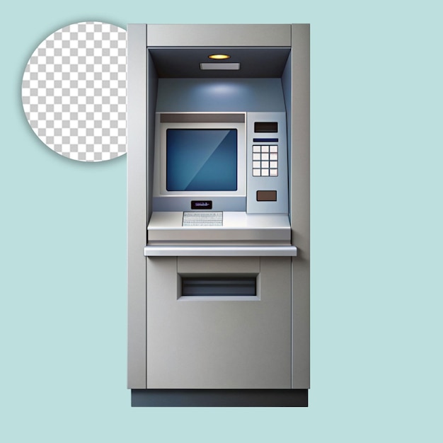 PSD black atm isolated on transparent background