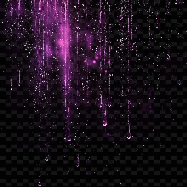 PSD a black background with purple drops and drops of water