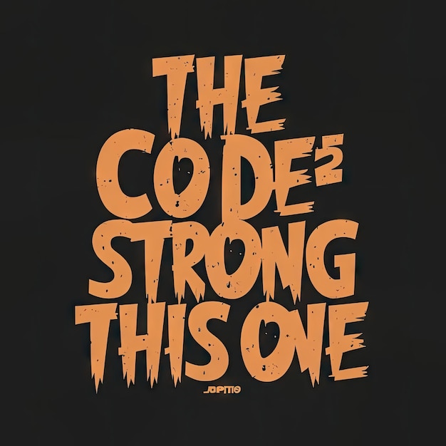 PSD a black background with the text the code strong