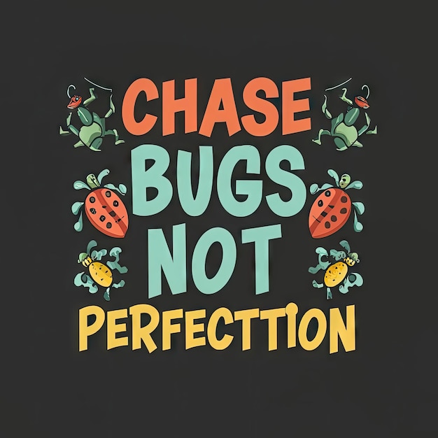 a black background with the words chase bug not perfect