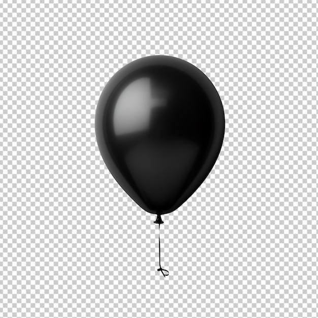 black balloon isolated on transparent background