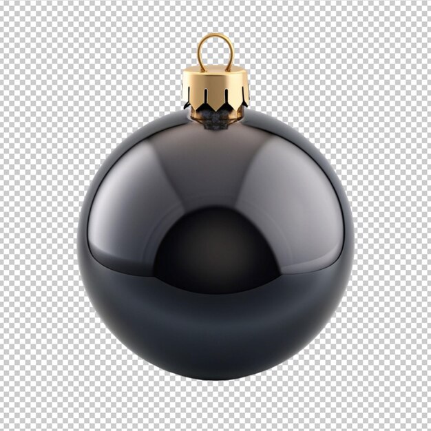 black bauble design concept isolated on transparent background