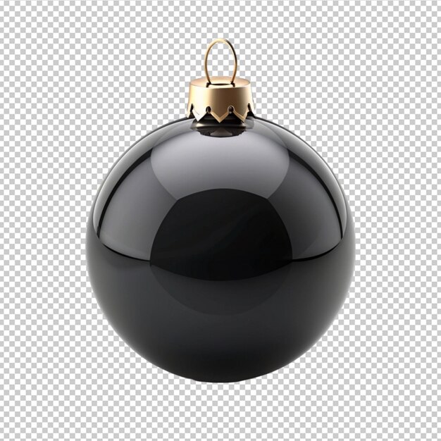 PSD black bauble design concept isolated on transparent background