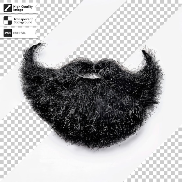 PSD a black beard with a beard on it and a white background