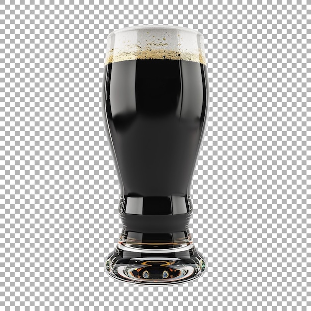 PSD black beer glass on transparent background ai generated