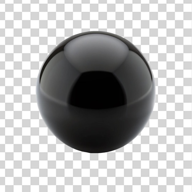 PSD black big ball isolated on transparent background