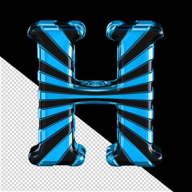 Black and blue symbol letter h