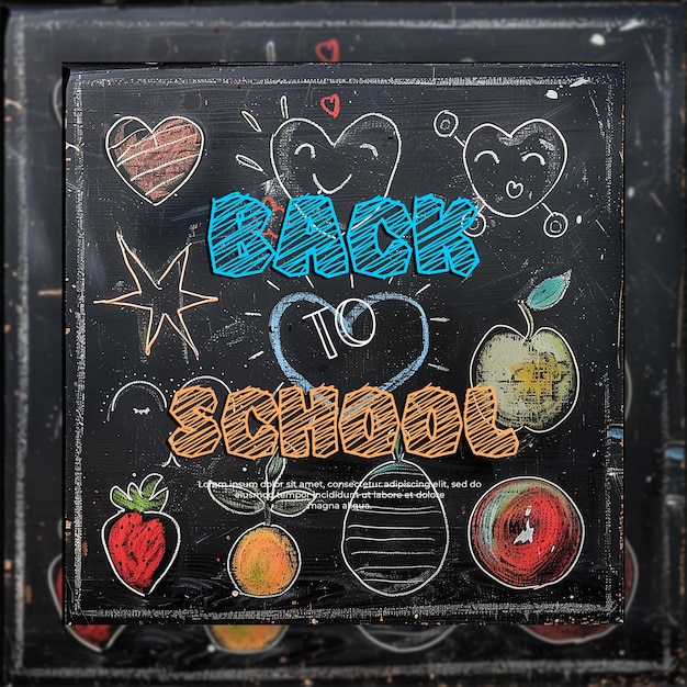 PSD a black board with a heart with a heart on it