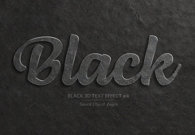 Black bold 3d text effect 