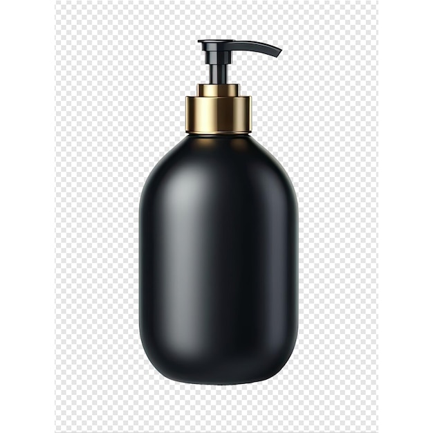 PSD a black bottle of black color with gold caps