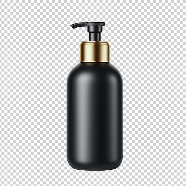 PSD a black bottle with gold caps is on a transparent background