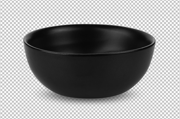 Black bowl isolated on alpha layer