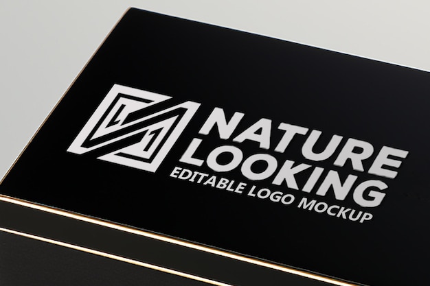 Black box cover logo mockup_Black box cover mockup