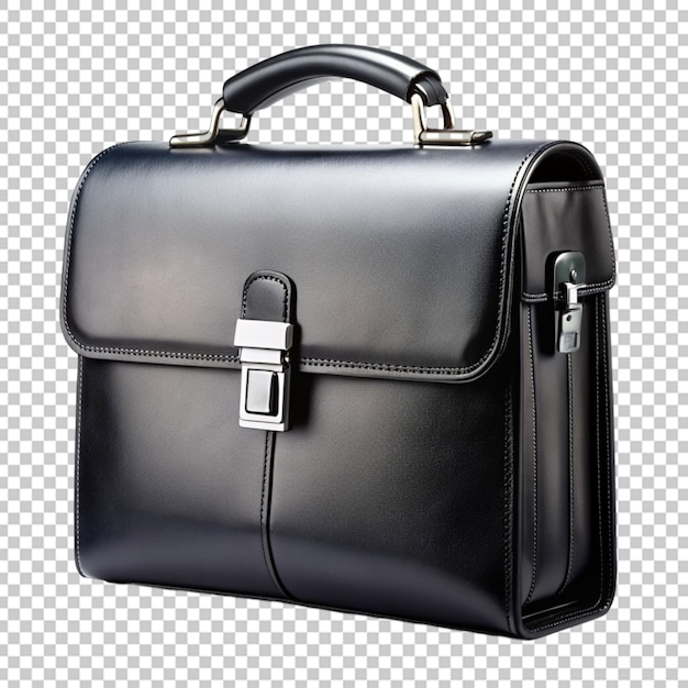 Black briefcase isolated on transparent background