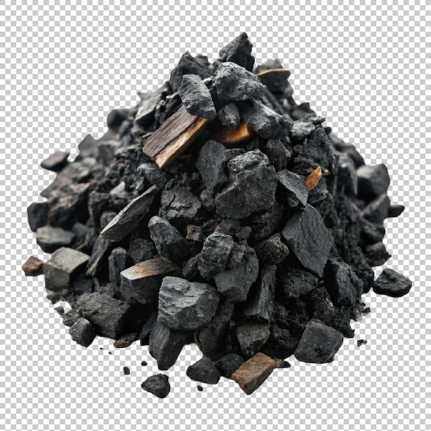 black brittle substance produced by burning on transparent background