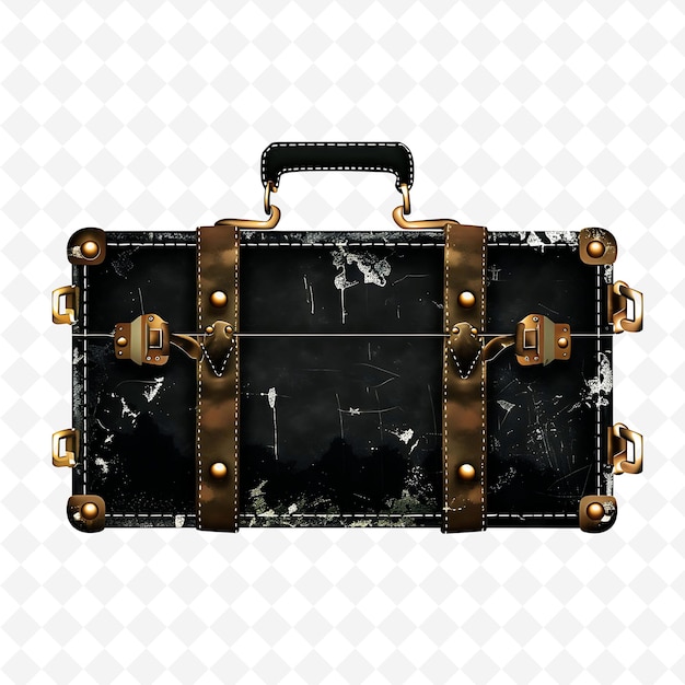 a black and brown suitcase with a black handle that says quot the word quot on it