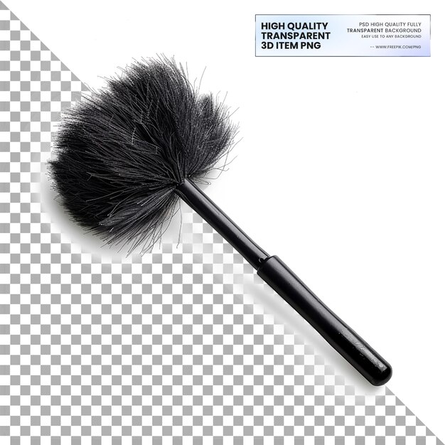 a black brush with a black brim on it and a white background