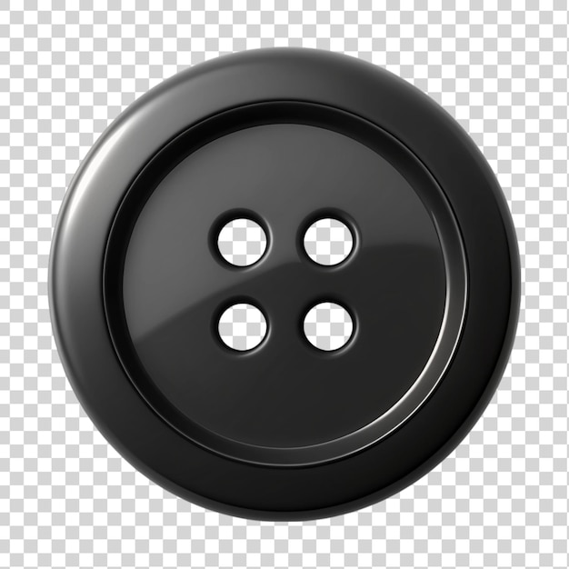 A black button Isolated on transparent background