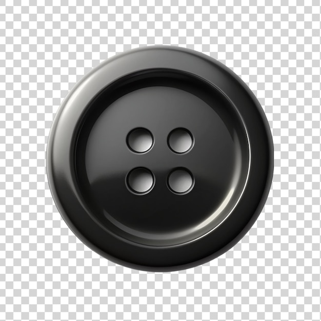 A black button Isolated on transparent background