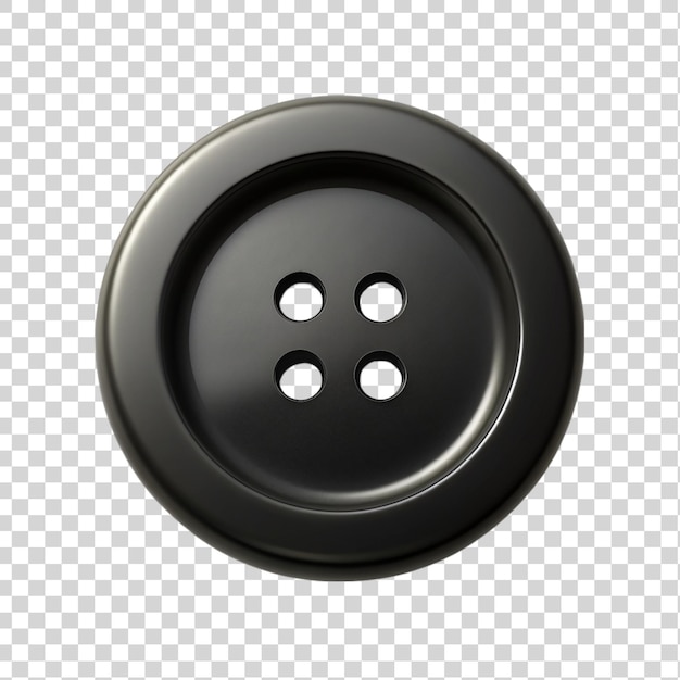 PSD a black button isolated on transparent background