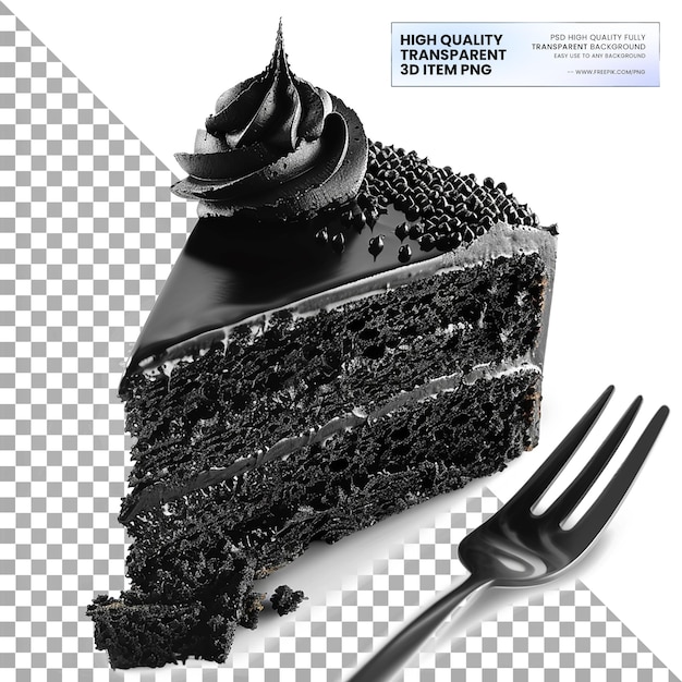 PSD black cake cutter on isolated white background on transparent background