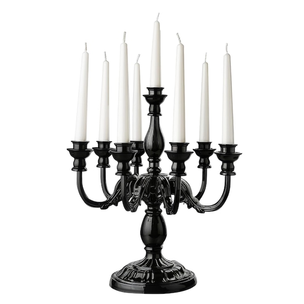 PSD black candelabra with white candles