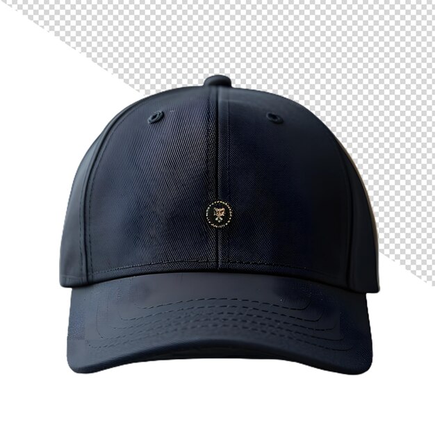 PSD a black cap with a gold logo on it