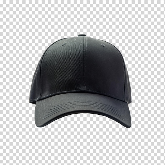 A black cap with a leather texture on transparent background