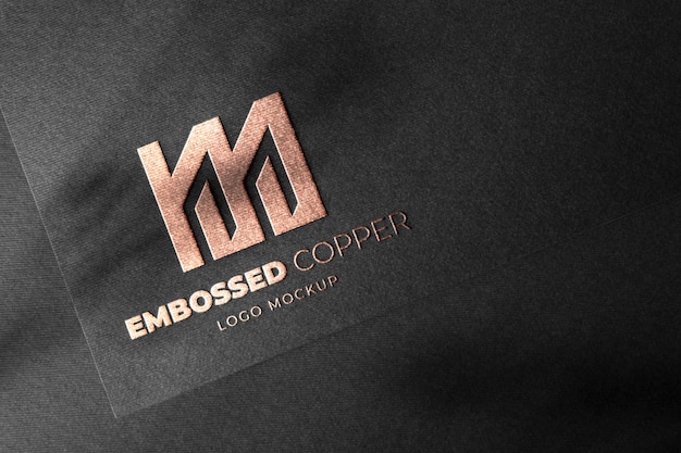 Black cardboard silver logo mockup