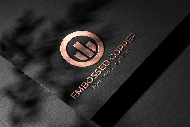 Black cardboard silver logo mockup