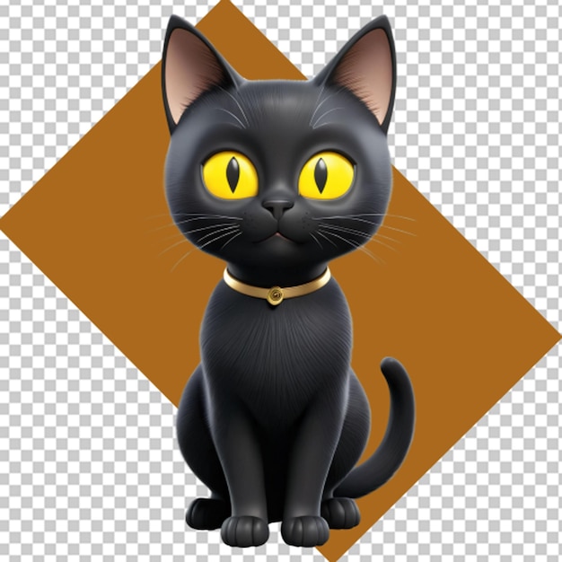 PSD black cat appreciation day png illustration