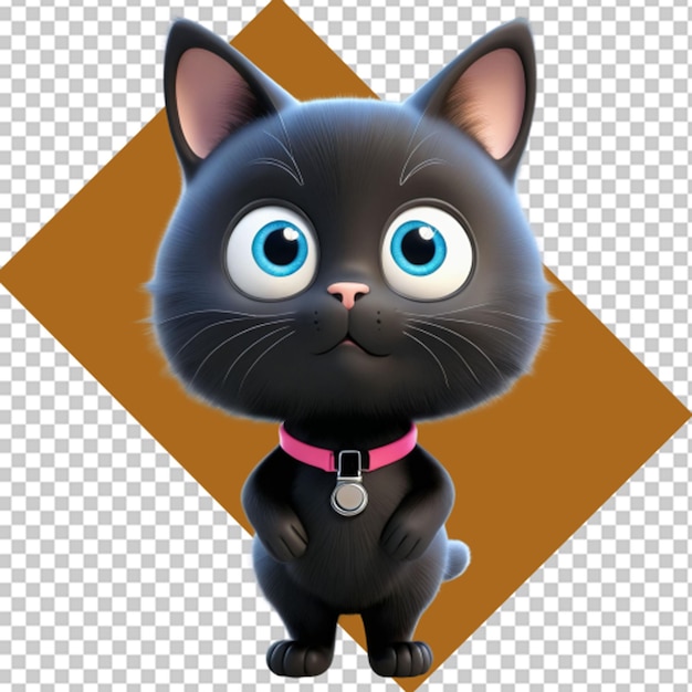 PSD black cat appreciation day png illustration