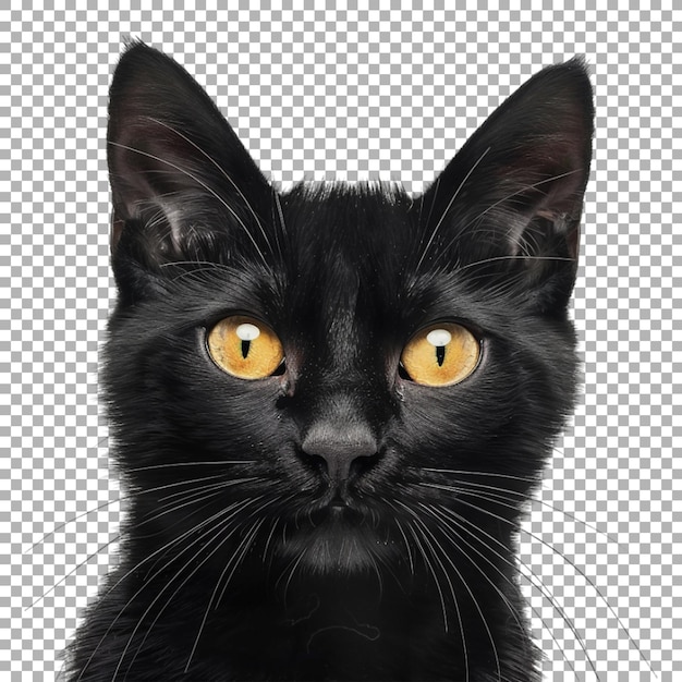 PSD black cat on transparent background ai generated