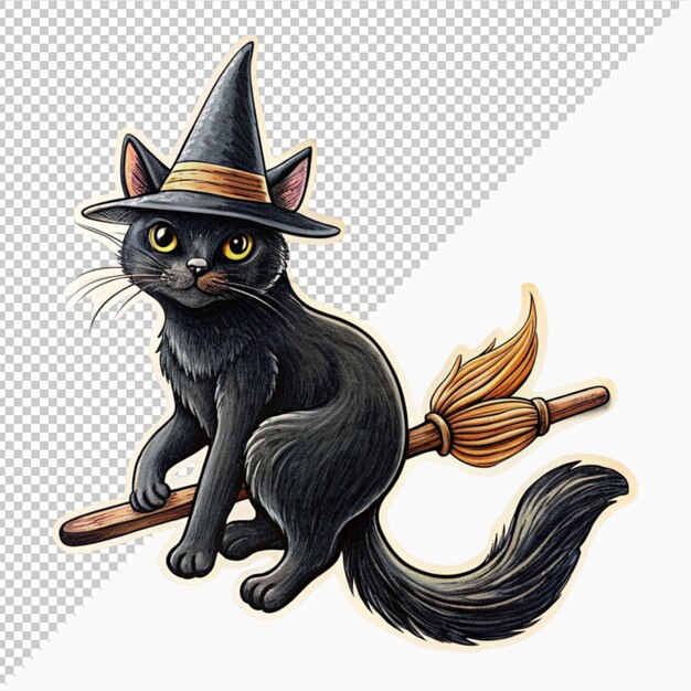 PSD black catridesthebroommagicvehicle on transparent background