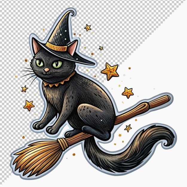 PSD black catridesthebroommagicvehicle on transparent background