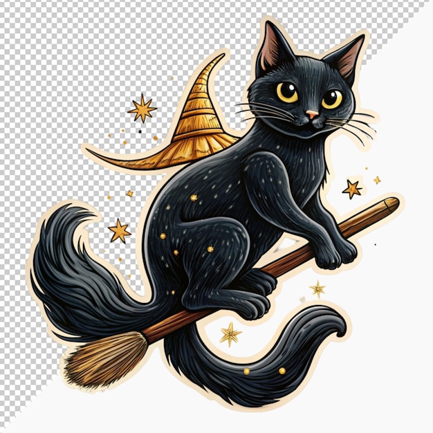 PSD black catridesthebroommagicvehicle on transparent background