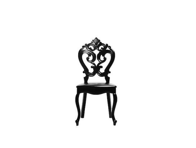 PSD a black chair with a white background