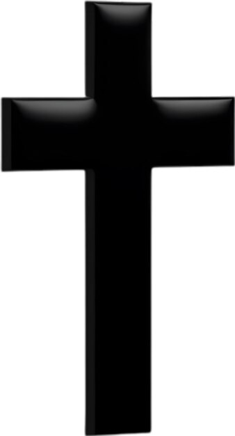 Black Christian cross icon design in a minimalist style