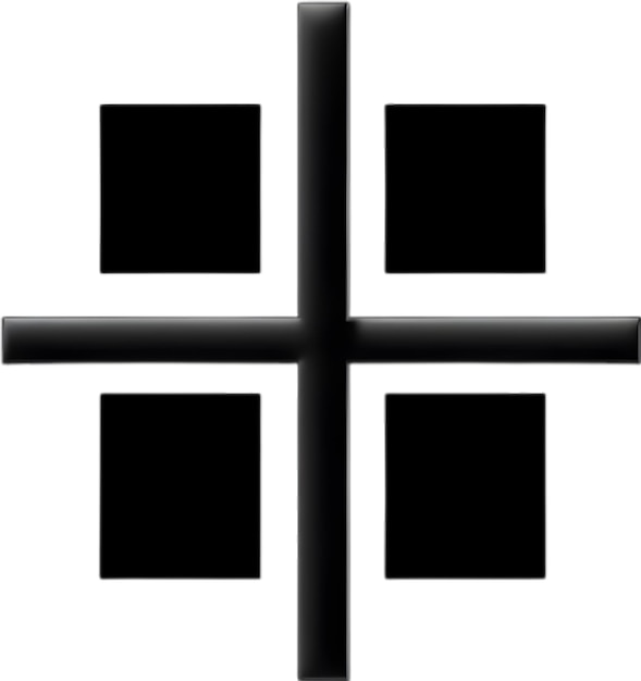 Black Christian cross icon design in a minimalist style