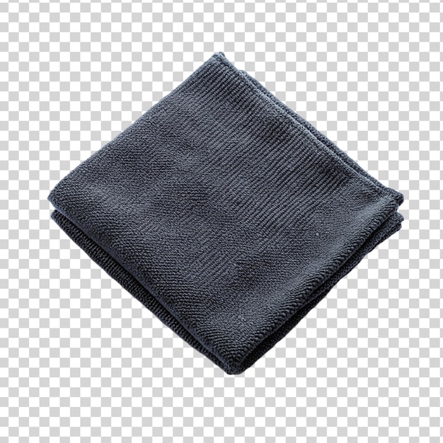 PSD black cleaning rag microfiber cloth isolated on transparent background