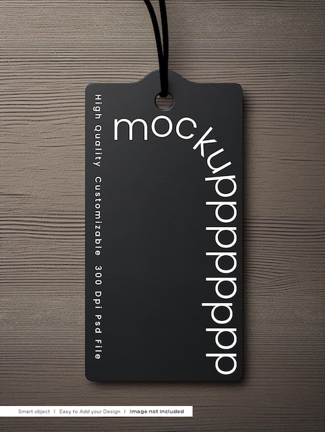 PSD black cloth tag mockup