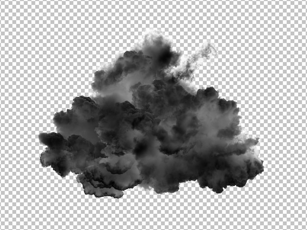 Black clouds or smoke isolated on alpha layer