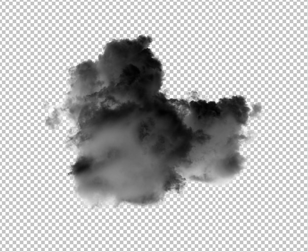 Black clouds or smoke isolated on alpha layer