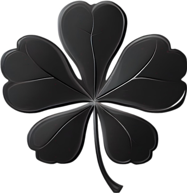 PSD a black clover shaped leaf with the word quot clover quot on it