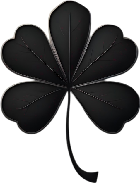 PSD a black clover with a black leaf that says quot clover quot